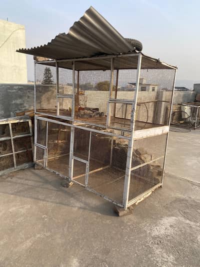 cage made of solid iron and thick net