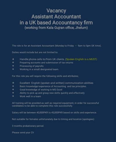 Assistant accountant