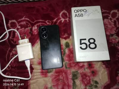 oppo a58 8.128  all okay glass sketch condition. 10.7