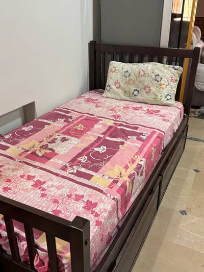 1 Imported single bed with drawer and mattress