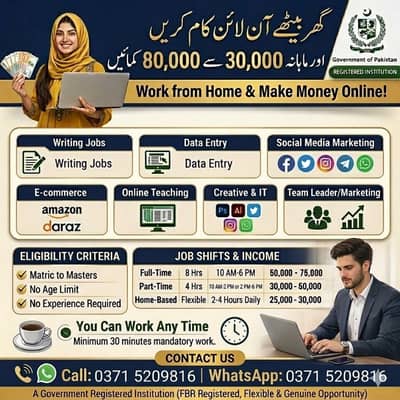 Online job/ part time/ home job /Assignments/Typing/Data entry/Ads