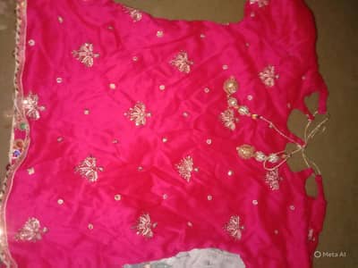 One Time Worn Pink & Mint Heavy Lehenga Choli | Mehndi Party Wear