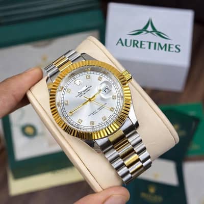 luxury two tone gold silver watch