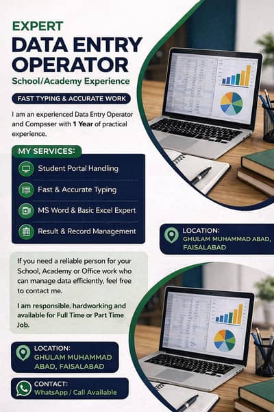 Expert Data Entry Operator | School/Academy Experience | Fast Typing