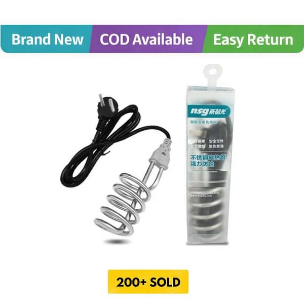 RN Electric Water Heating Rod - 2000 Watt Immersion Heater for Boiling Water - Portable Stainless Steel Water Heater