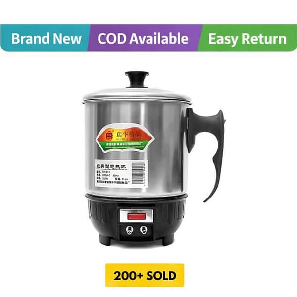 RN 1L Multi-Purpose Electric Heating Cup Kettle for Cooking and Traveling - Stainless Steel Car Heating Water Heater