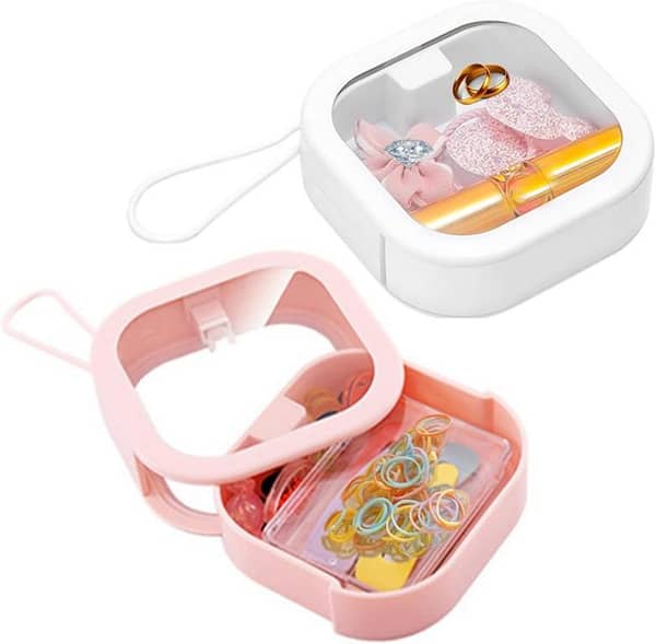 Hair Tie Organizer Boxes,Small Portable Holder Can Be Stackable Or Hung On The Wall,Best for Ties Storage or Small Items on Desktop