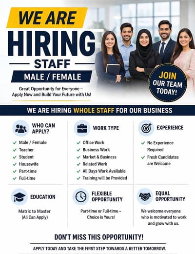 We are hiring (male/female)-part timer &full timerjons available