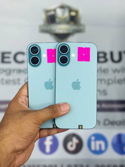 Iphone 16 Teal Color 256GB Non Pta Water Pack 10/10 Condition
