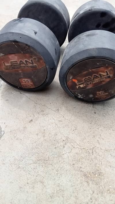 Professional Grade Rubber Dumbells(110 KG Total) with heavy duty rack.