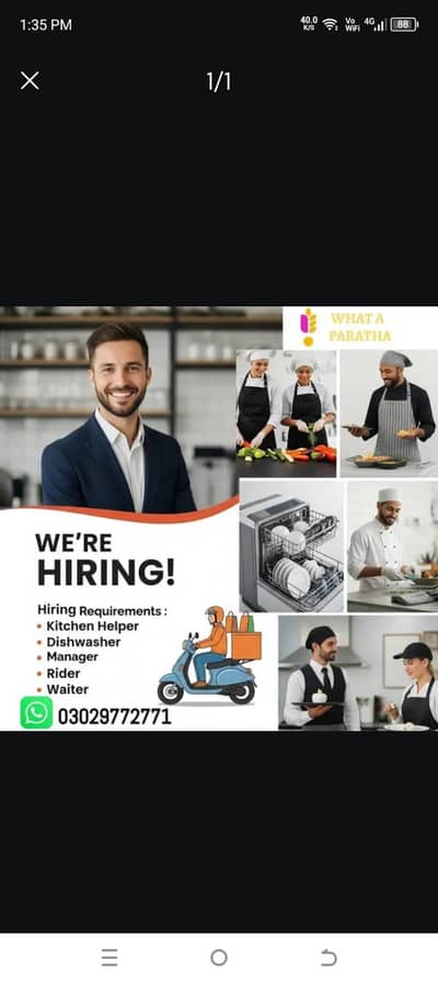We Are Hiring What  a Paratha Lahore