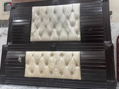 Bed Set (Wooden with Cushioned Design)