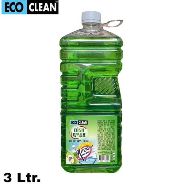 3 LITER APPLE GREEN DISHWASH, DISHWASHING OR DISHWASHER LIQUID - PROFESSIONAL IN GREASE CUTTING