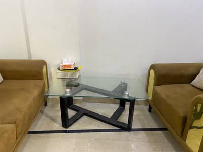 5 seater sofa set with center table slightly used