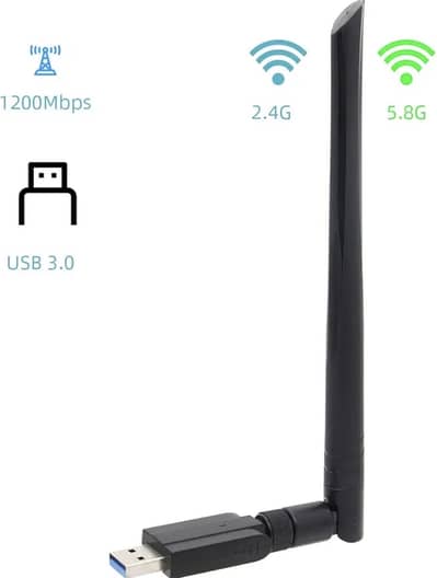 WiFi Adapter Dual Band Wireless USB 3.0 Adapter 5GHz / 2.4GHz 1200Mbps