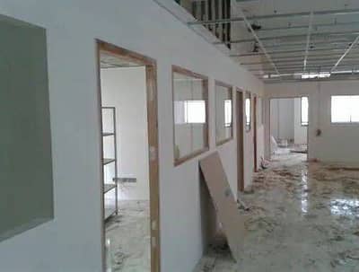 Drywall gypsum wall partition, glass partition, gypsum ceiling near me