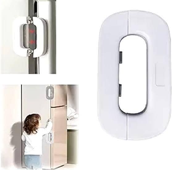 Fridge Door Lock – Toddler Child Safety Double Button Refrigerator & Freezer Lock