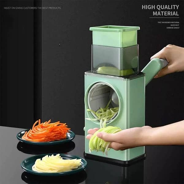 3 In 1 Manual Vegetable Slicer | Potato Chopper Rotary Cheese Grater Veggie Cutter & Peeler Kitchen Tool