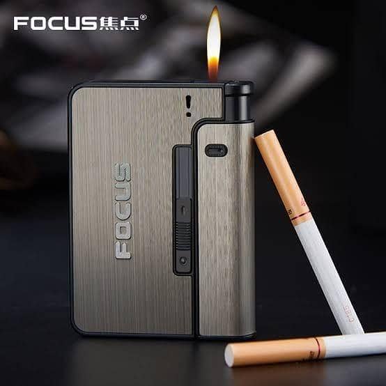 Focus Automatic Cigarette Holder | 10 Pcs Metal Cigarette Case | Portable Automatic Cigarette Holder (Without Lighter)