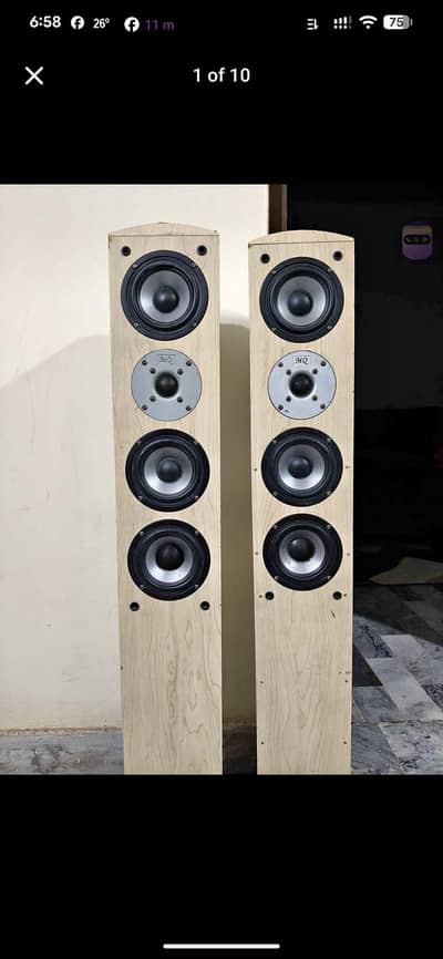 MQ branded tower speakers