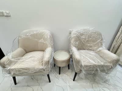 Bedroom chairs / coffee table - Puffy Chairs set with stool for sale