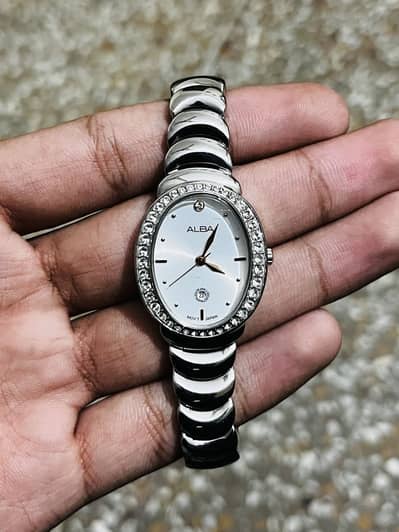Alba by Seiko Japan Silver Color Oval Watch