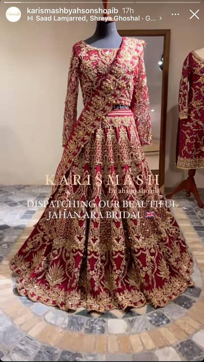Only one time used Lehnga for sale Lehnga is designed by Karismash