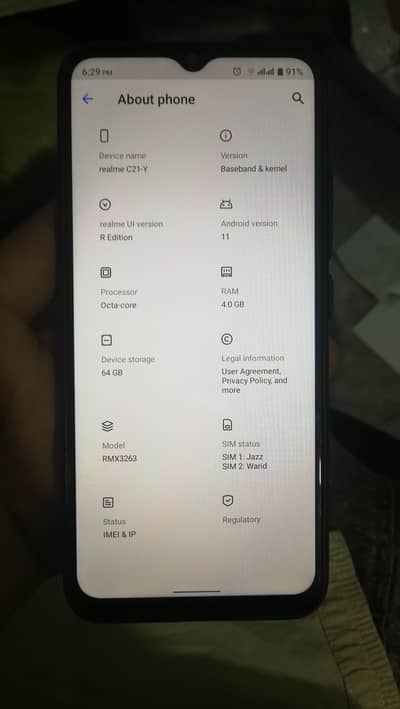 Realme C21Y 4/64 PTA Approved – Box Available