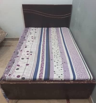 2 Single Wooden Beds with Mattresses