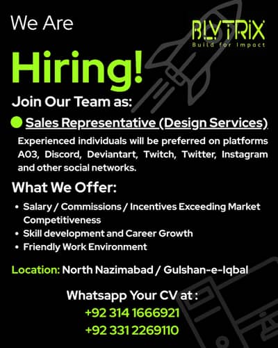 Hiring Sales Representative (Design Services)