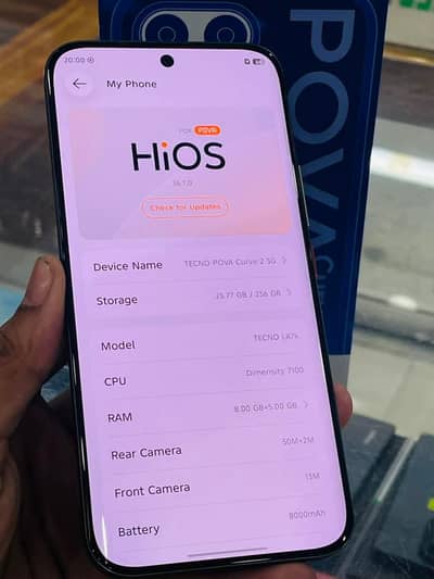 tacno pova curva 2 5g 8/256 GB 03238136155 My Whatsapp number