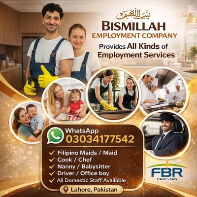 Maids / House Cook / Chef / House Maids / Baby Sitter Driver available