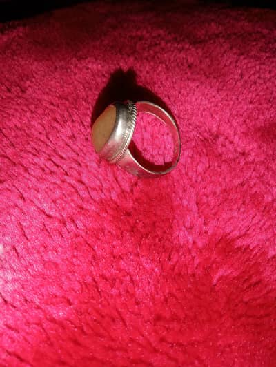 pure chandi ring with real haqeeq stone