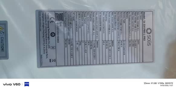 Solis 8kW Hybrid Inverter IP66 –  Unused, Perfect Condition