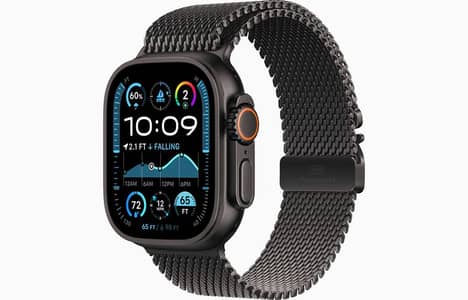 Apple Watch Ultra 2 | Titanium Black Color | Titanium Milanese Loop
