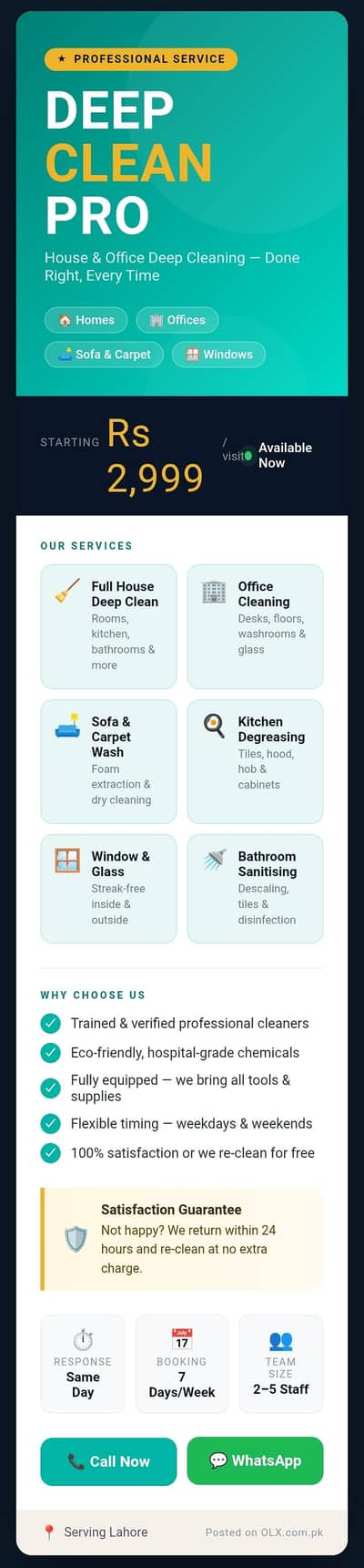 Professional Deep Clean Service – Home & Office