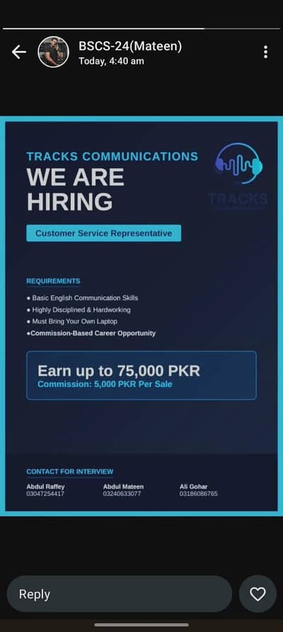 Customer Sales representative