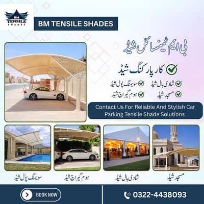 Car parking shade - Garage porch shade in Pakistan - Pole parking