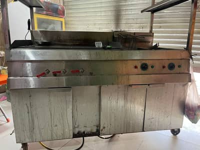 Gas Tawa for sale with Fryer, lights and electrical system