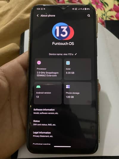 Vivo Y51s for Sale / Change option also available