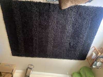 Shaggy rug carpet black