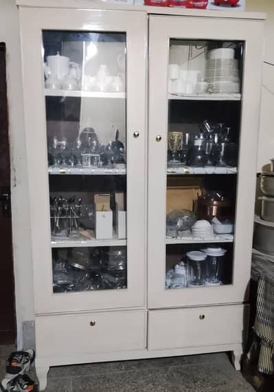 Bed, 2 side tables, showcase, mirror and dressing table for sale