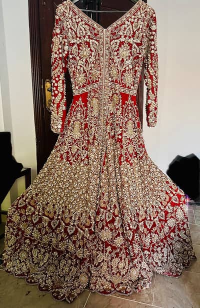 Brand New Bridal Heavy Embroidered Red Maxi / Lehenga – Never Worn