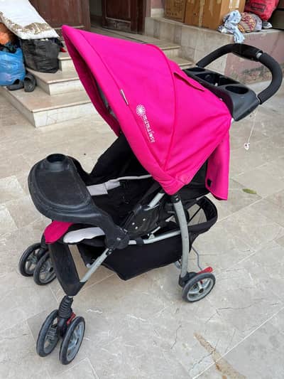 Urgent Sale – Pink Baby Stroller (Humana Love) – Like New – Johar