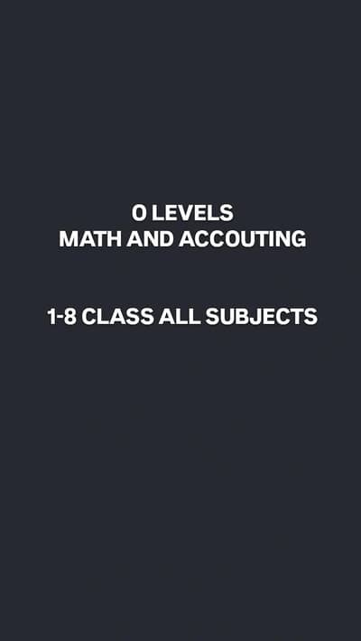 O LEVELS MATH AND ACCOUTING TUTOR