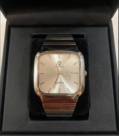 DFARNO Luxury Square Quartz - Silver Edition with Day-Date