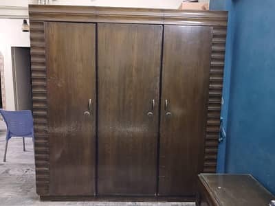 Bedroom Furniture Complete Set (Bed + Cupboard + Dressing & Side table