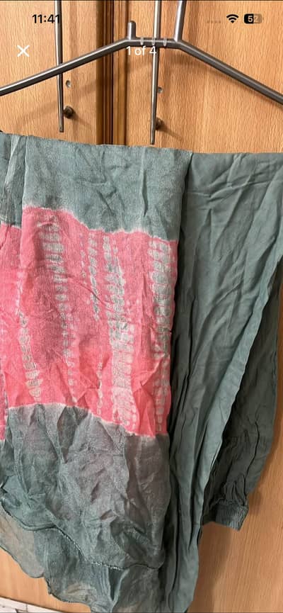 Beautiful three piece frock with pajama and long dupata