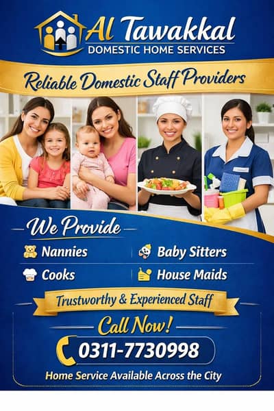 Provide house maid/babysitter/patient attendant/Cooks Available