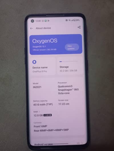 mobile one plus 8 pro 12/256